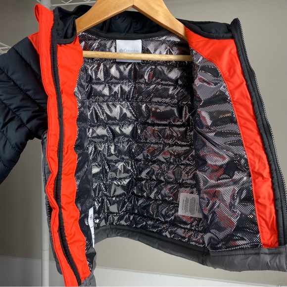 Columbia Toddler Little Boys Powder Lite Hooded Jacket Gray/Orange Size 2T NWT - Picture 4 of 4